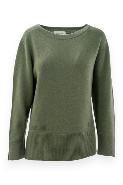 Oversized pure wool boat neck