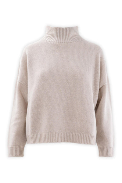 Wool and cashmere crater neck sweater