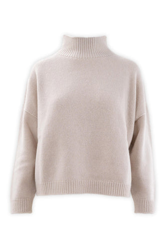 Maglia collo a cratere in lana e cashmere