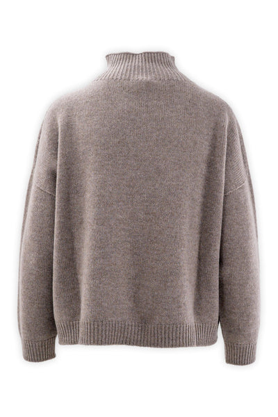 Maglia collo a cratere in lana e cashmere