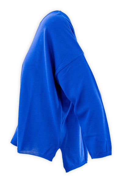 Crew neck sweater in 14 gauge combed wool