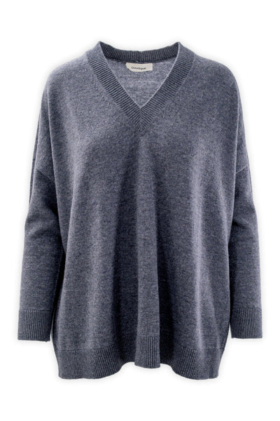 Soft-fit V-neck wool and cashmere sweater