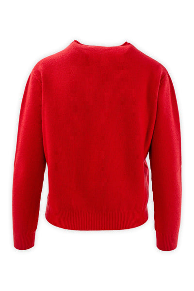 Rice-worked crewneck sweater