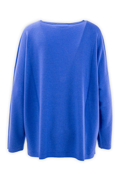 Maglia ampia in pura lana con spacchi laterali