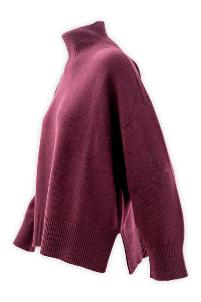 Wool and cashmere crater neck sweater