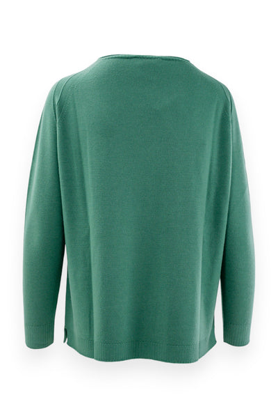 Pure wool crew neck with curl
