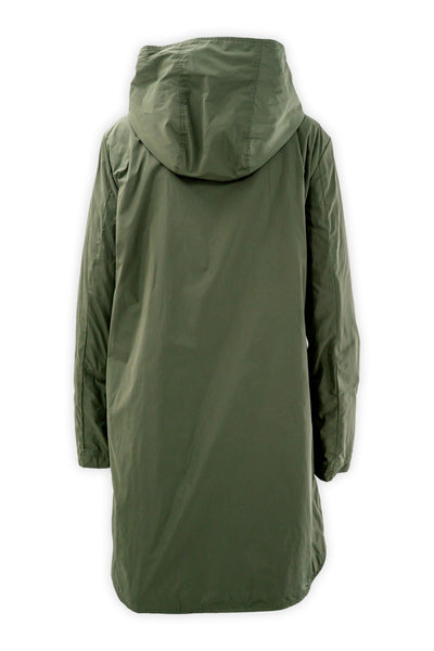 Technical taffeta parka with hood