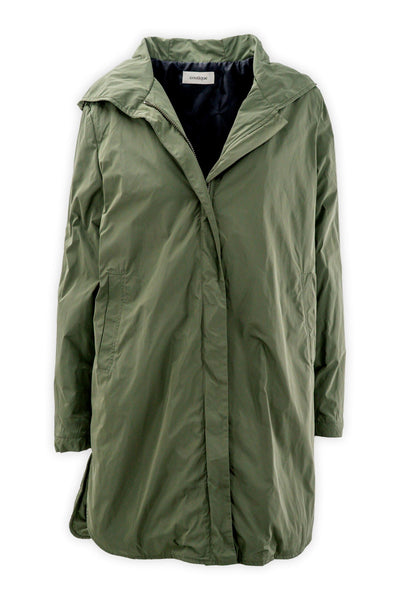 Technical taffeta parka with hood