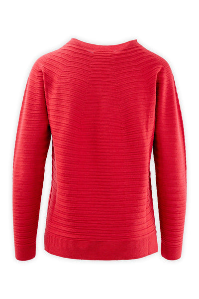 Maglia girocollo pura lana operata a righe