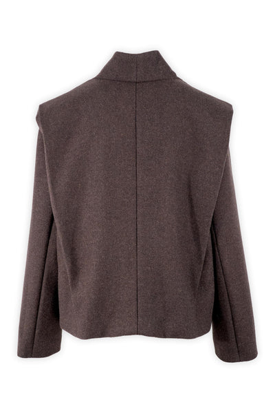 Cappottino corto sartoriale con bottoni gioiello