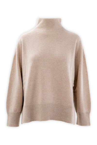 Wool and cashmere crater neck sweater