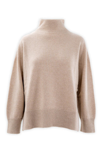 Maglia con collo a cratere in lana e cashmere