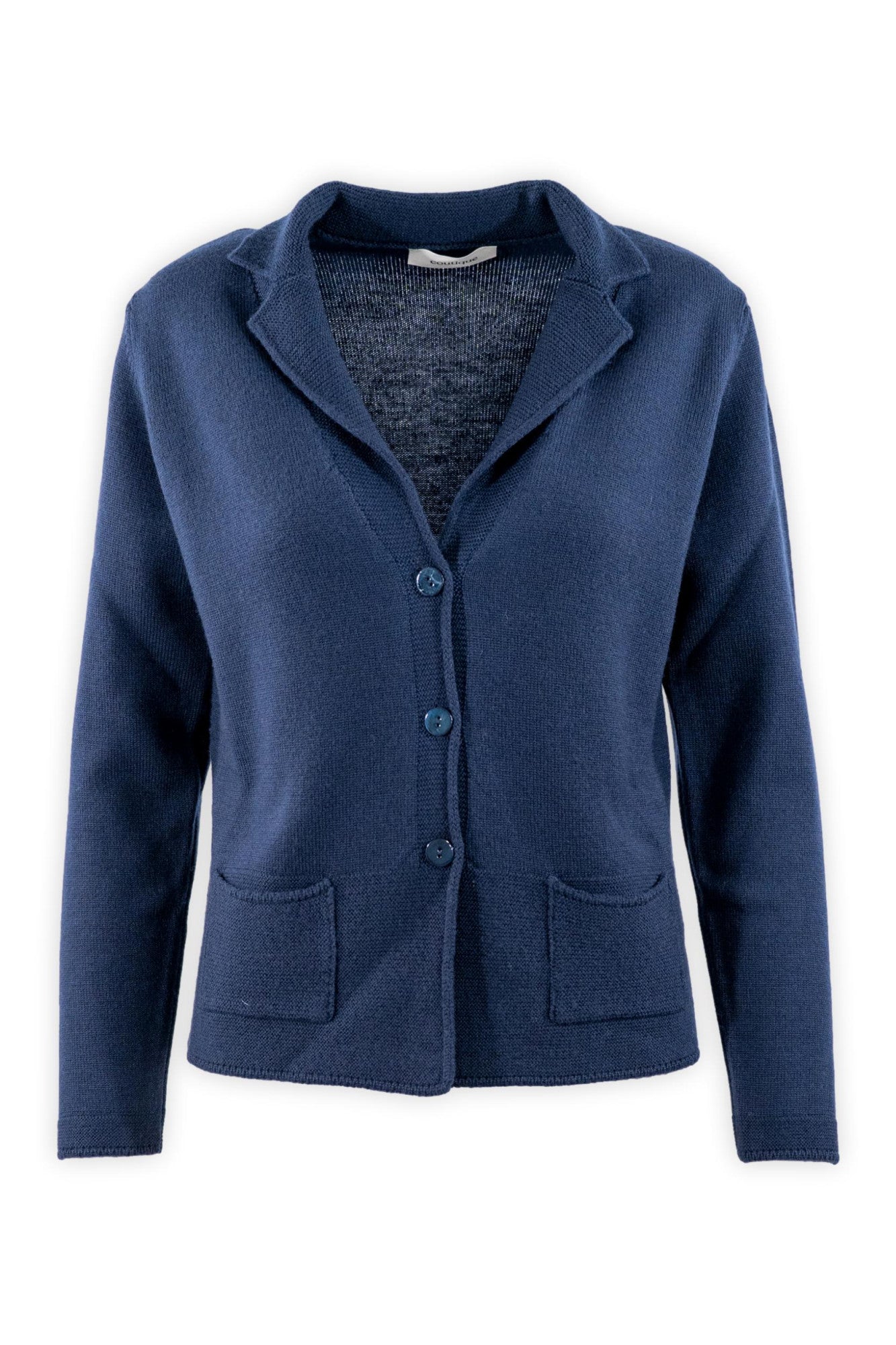 Cardigan con revers e tasche.