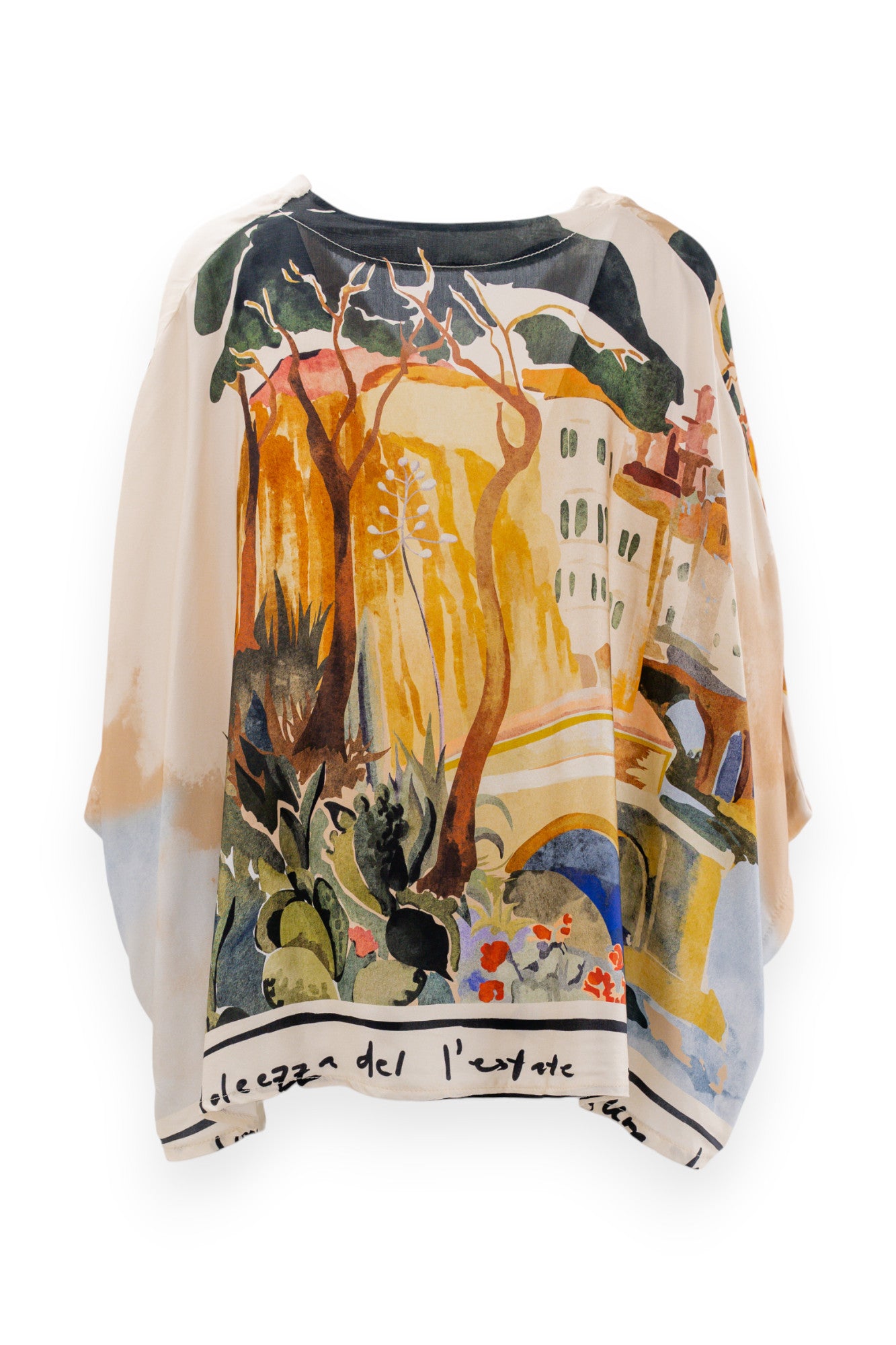 Camicia con manica pipistrello in fantasia