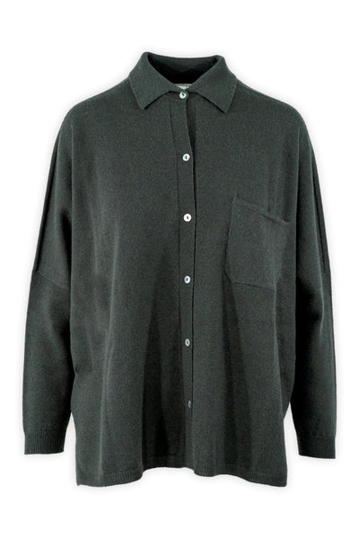 Maxi camicia in lana e cashmere