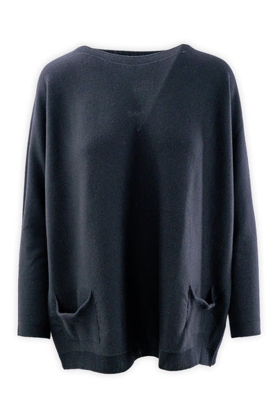 Oversized boat neck with pockets
