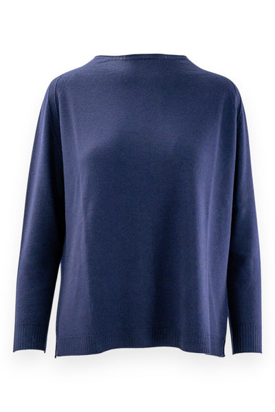 Pure wool crew neck with curl