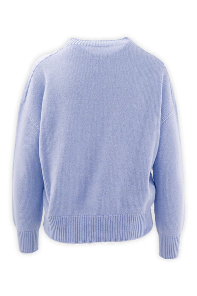 Crewneck in three-thread fine wool and cashmere