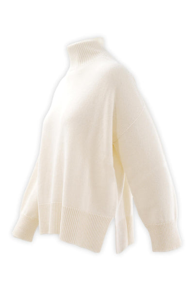 Maglia con collo a cratere in lana e cashmere