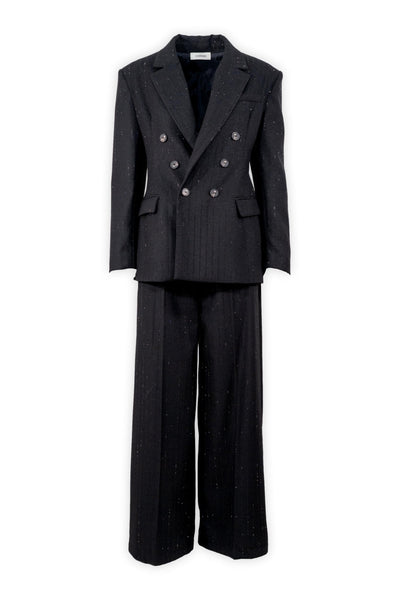 Blazer doppiopetto gessatura in lurex