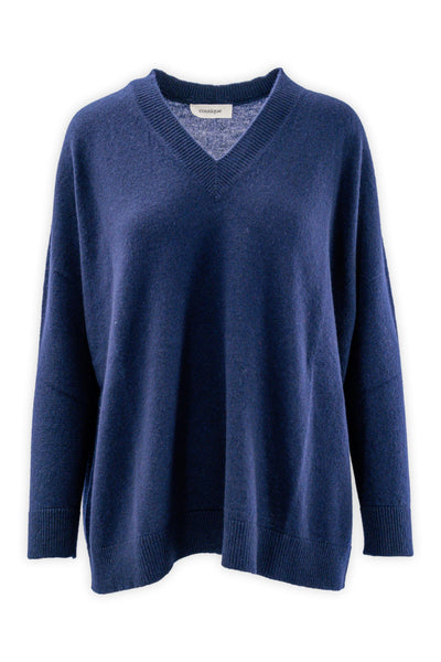 Soft-fit V-neck wool and cashmere sweater