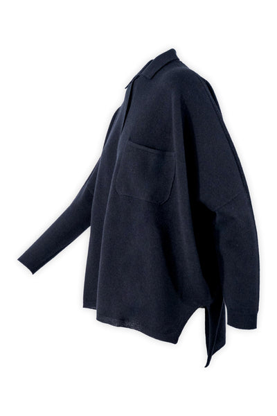 Maxi camicia in lana e cashmere