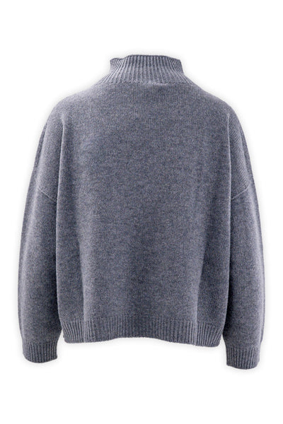 Wool and cashmere crater neck sweater