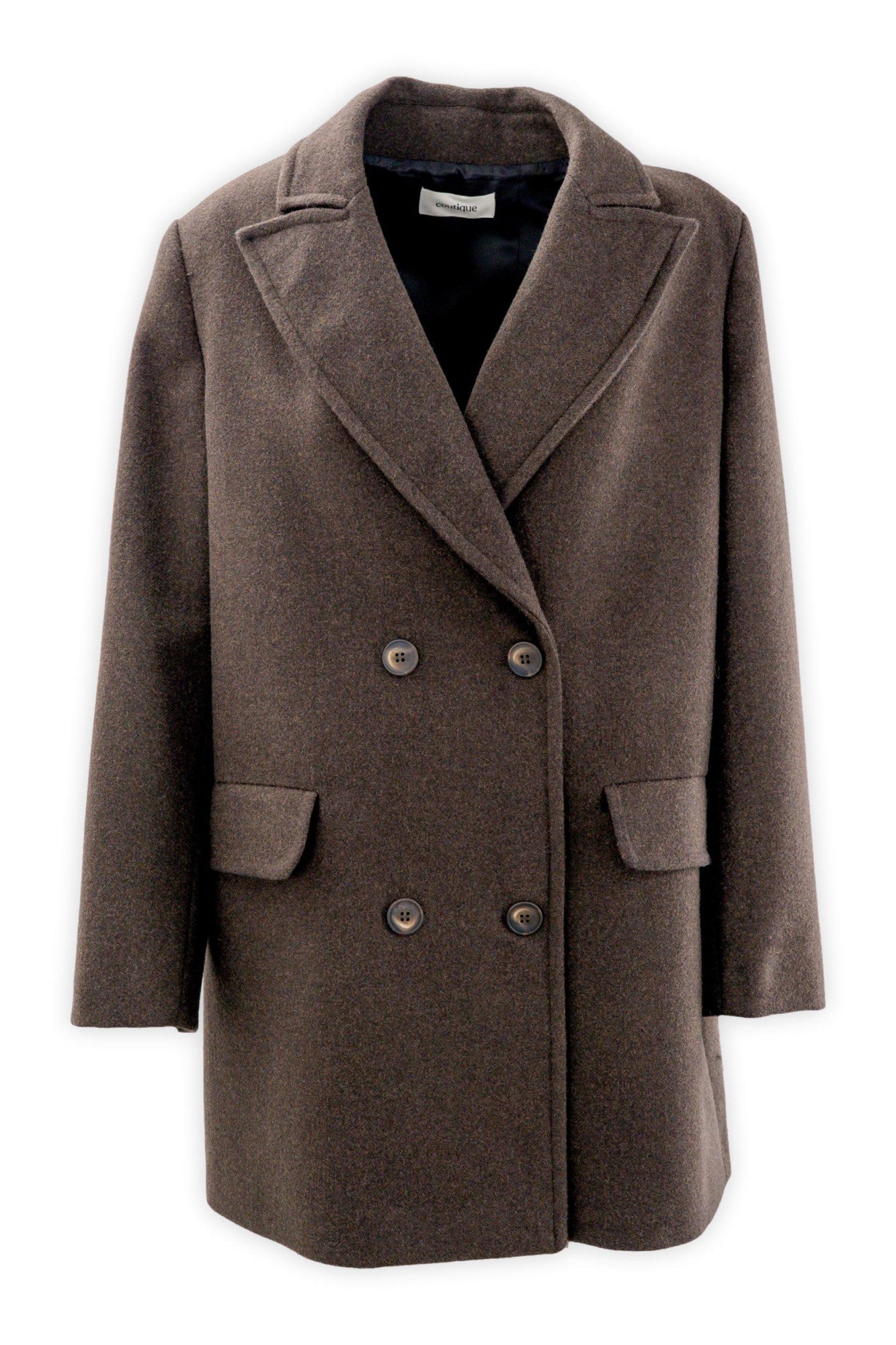 Cappotto midi doppiopetto foderato