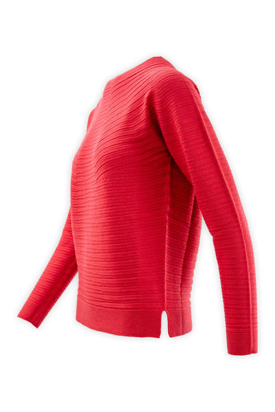 Maglia girocollo pura lana operata a righe