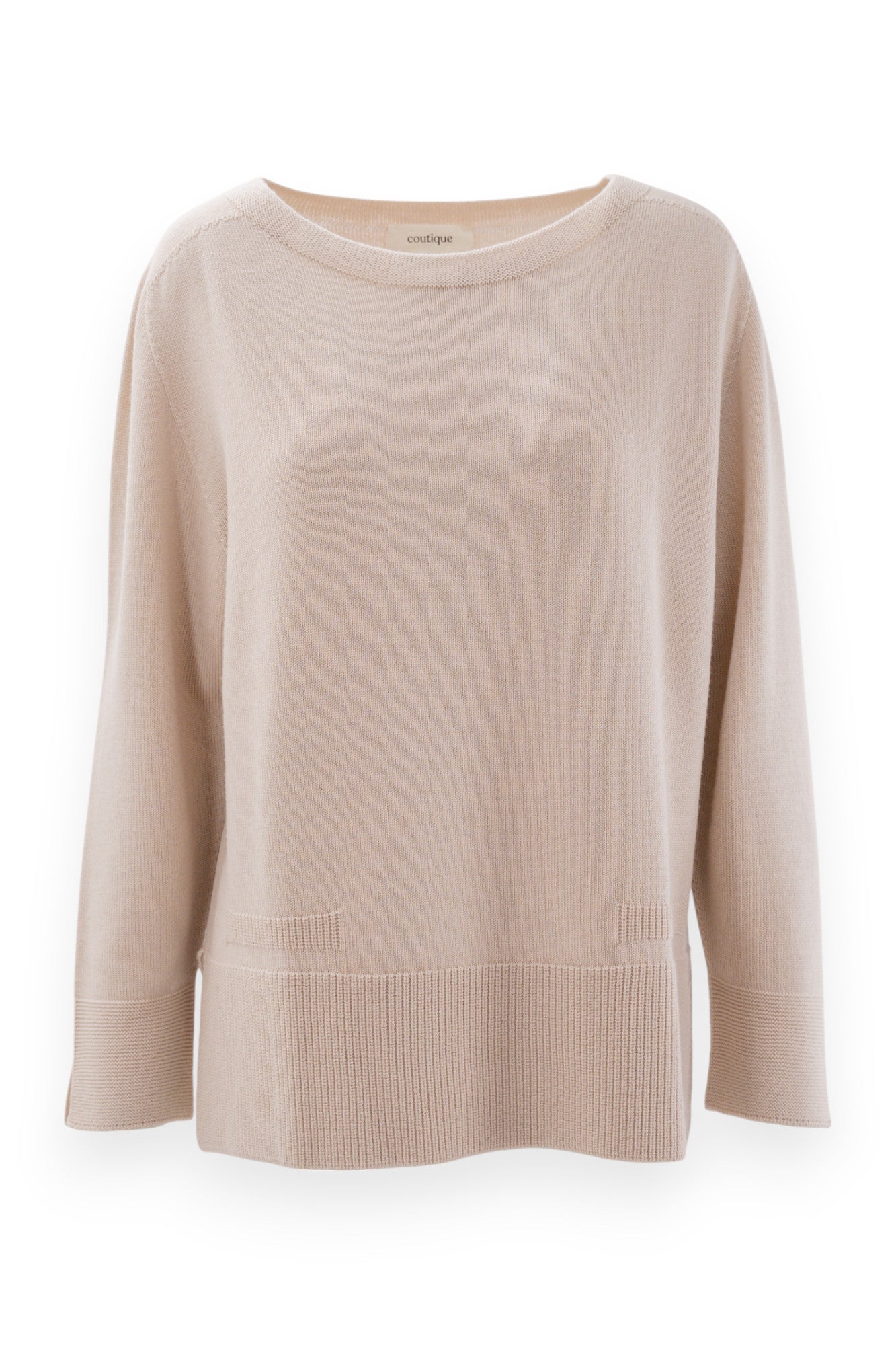 Scollo a barchetta in pura lana oversize