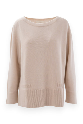 Scollo a barchetta in pura lana oversize