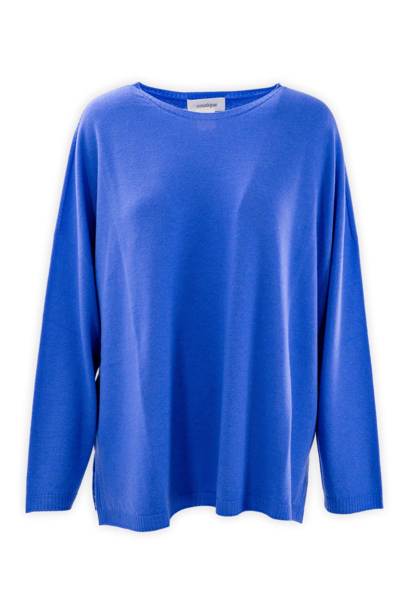 Maglia ampia in pura lana con spacchi laterali