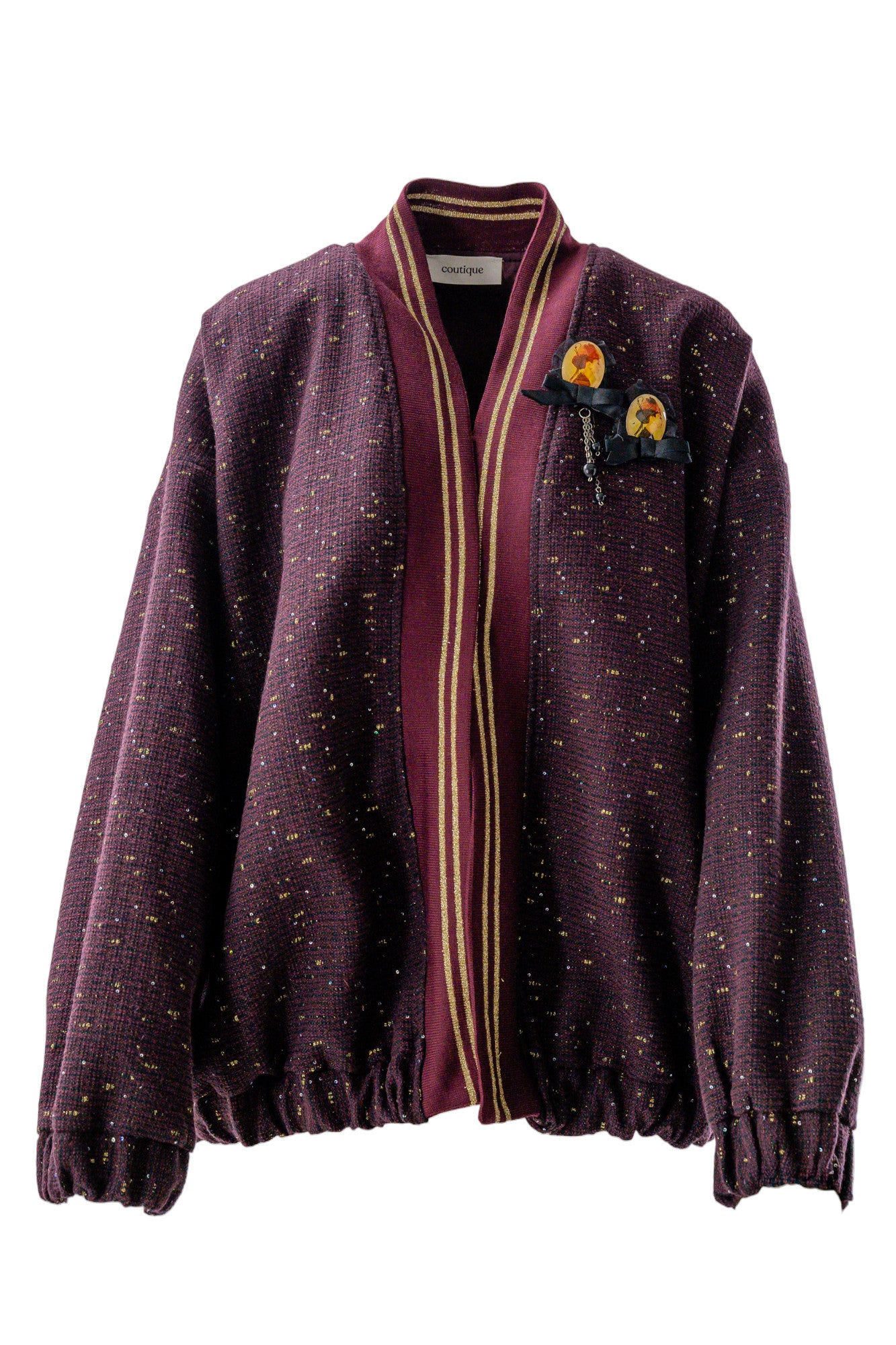 Elegant Sequin Bomber Jacket