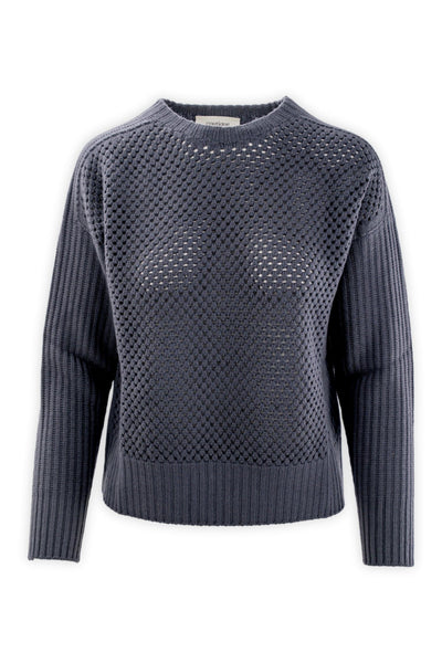 Pure merino wool sweater with openwork details