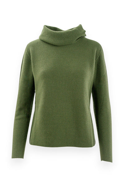 Donut neck sweater with rice grain workmanship