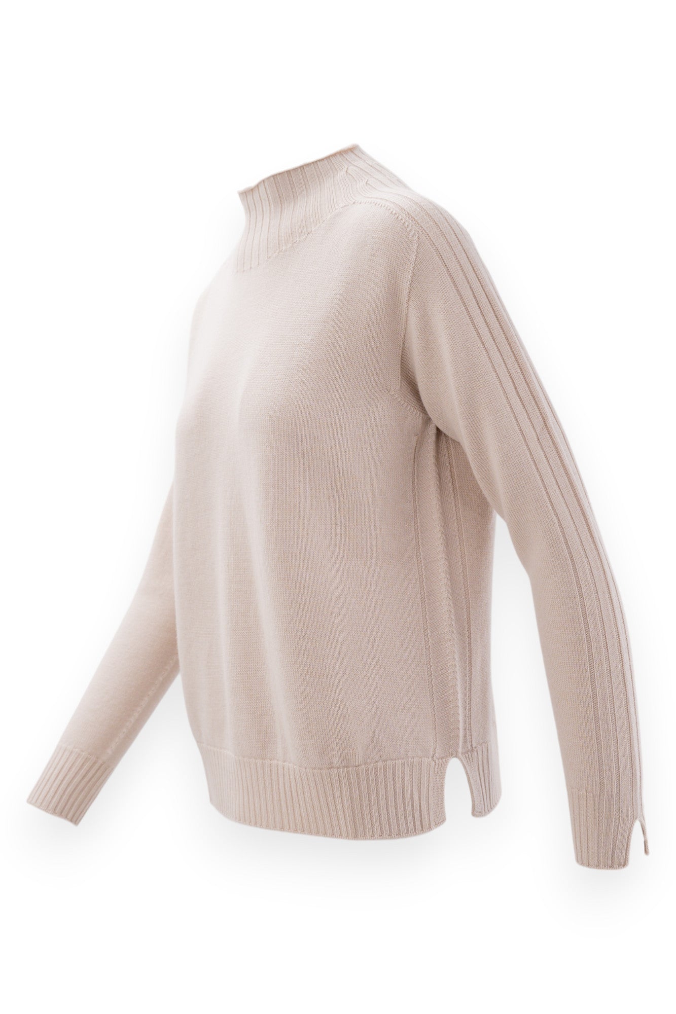Maglia con collo a lupetto in pura lana