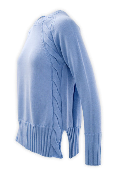 Pure merino wool crewneck with braids