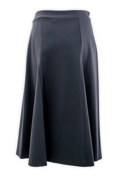 Long skirt in Milanese stitch with panels