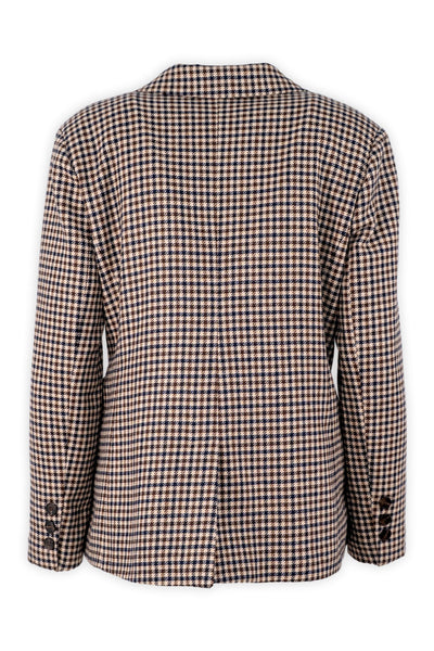 Check Blazer with Jewel Embellishments