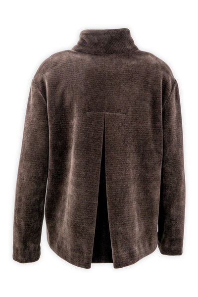 Giacca effetto velluto con collo rialzato