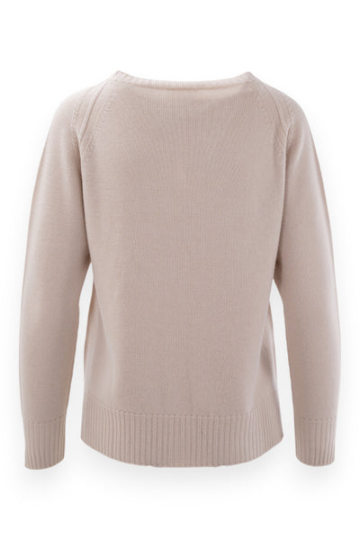 Pure wool crew neck with slits