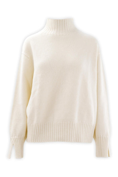 Maglia con collo a cratere in lana e cashmere