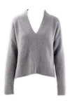 Maglia in alpaca con scollo a V profondo