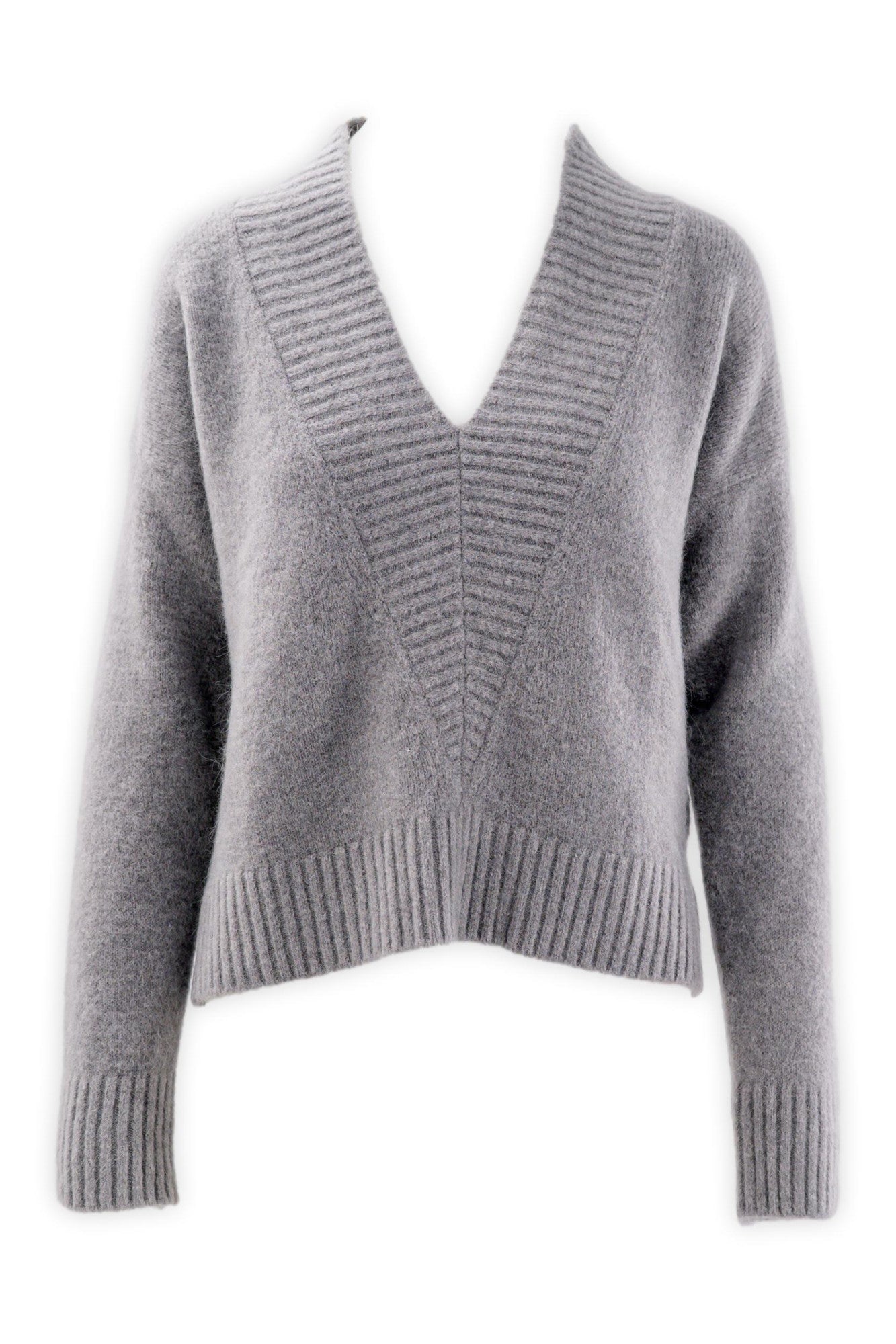 Maglia in alpaca con scollo a V profondo