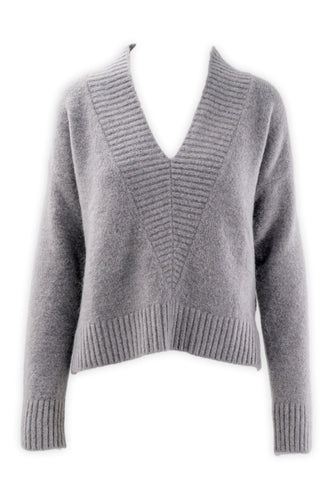 Maglia in alpaca con scollo a V profondo