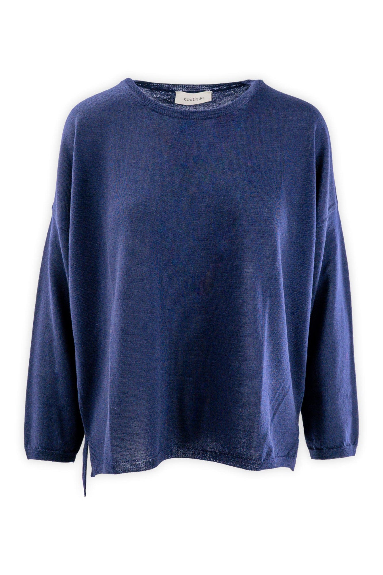 Maglia girocollo in lana pettinata finezza 14