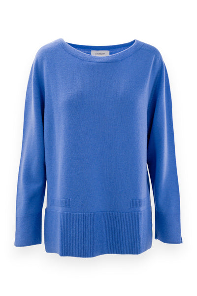 Scollo a barchetta in pura lana oversize