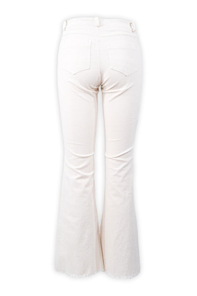 Pantaloni in cotone a zampa millerighe in velluto