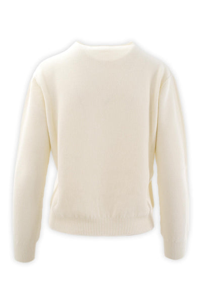 Rice-worked crewneck sweater