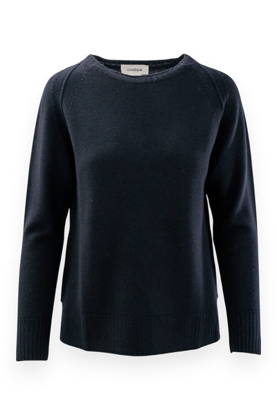 Pure wool crew neck with slits